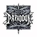 paradox text tattoo design idea