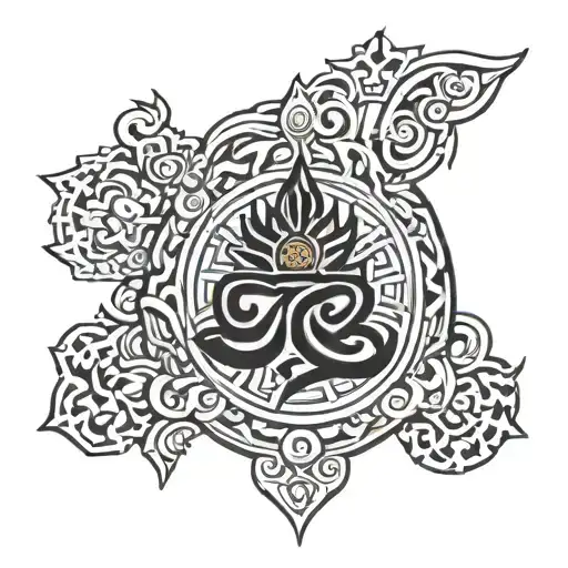 Buddhist vajra simple outline tattoo design idea