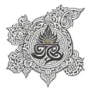 Buddhist vajra simple outline tattoo design idea