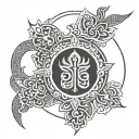 Buddhist vajra simple outline tattoo design idea