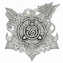 Buddhist vajra simple outline tattoo design idea