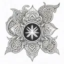 Buddhist vajra simple outline tattoo design idea
