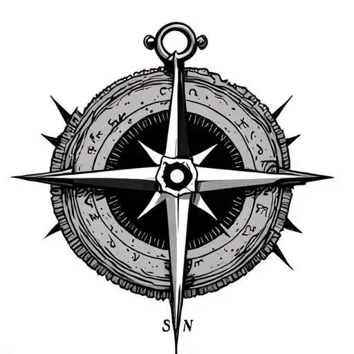 Cross Compass anchor connected tattoo design idea