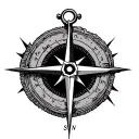 Cross Compass anchor connected tattoo design idea