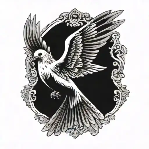 Dove with Wings Spread tattoo design idea