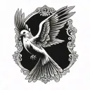 Dove with Wings Spread tattoo design idea