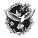 Dove with Wings Spread tattoo design idea