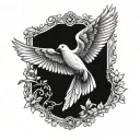 Dove with Wings Spread tattoo design idea