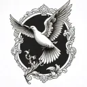 Dove with Wings Spread tattoo design idea