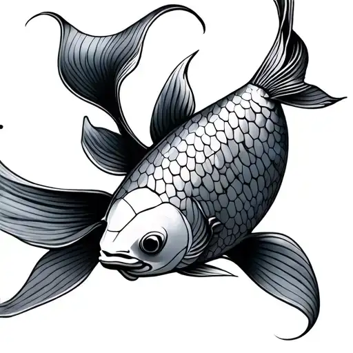 koi fish geometric simple tattoo tattoo design idea