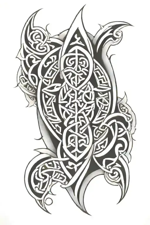celtic tribal sleeve tattoo design idea