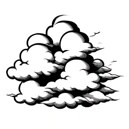 head in the clouds tattoo design idea