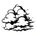 head in the clouds tattoo design idea