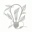 lightbulb and leaf tattoo design idea