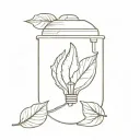 lightbulb and leaf tattoo design idea