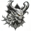 666 devil hell tattoo design idea