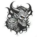 666 devil hell tattoo design idea