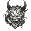 666 devil hell tattoo design idea