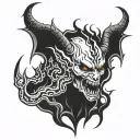 666 devil hell tattoo design idea