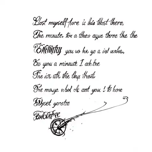 clock and cybersigilism with this lyrics for a minute there i lost myself tattoo design idea