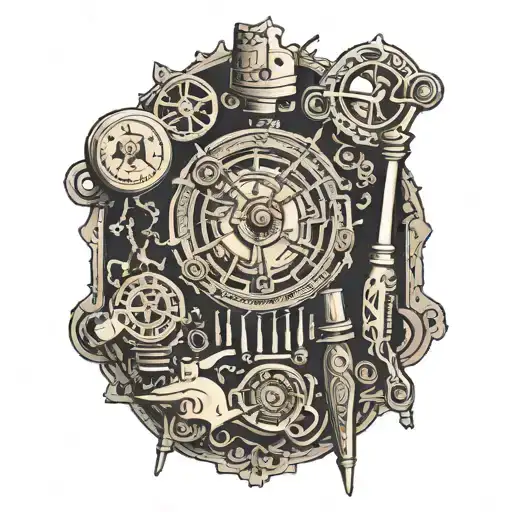 lockpicking tools tattoo design idea