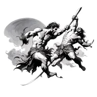 david vs goliath tattoo design idea