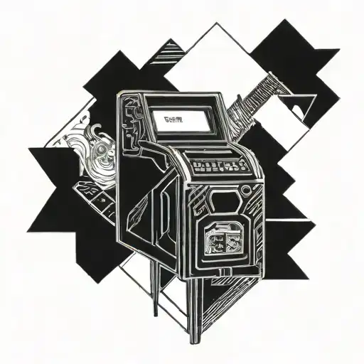 ATM cash machine dimples tattoo design idea