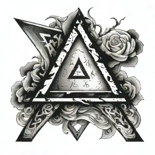 the word "triangle" written in japanese letters tattoo design idea