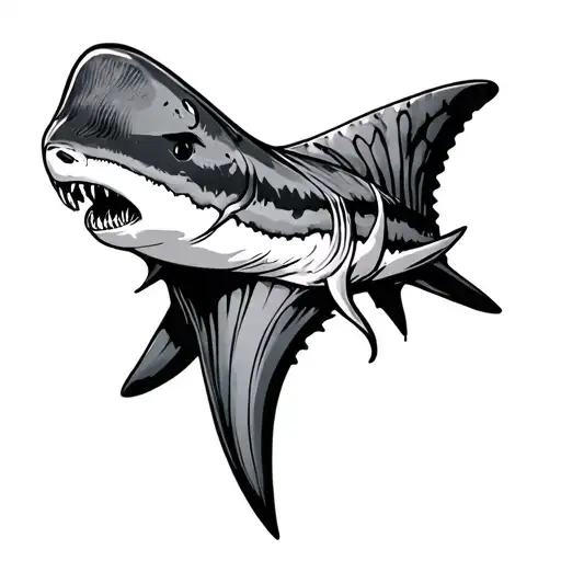 Shark tooth tattoo design idea