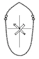 tau cross with chain wrapped around it tattoo design idea