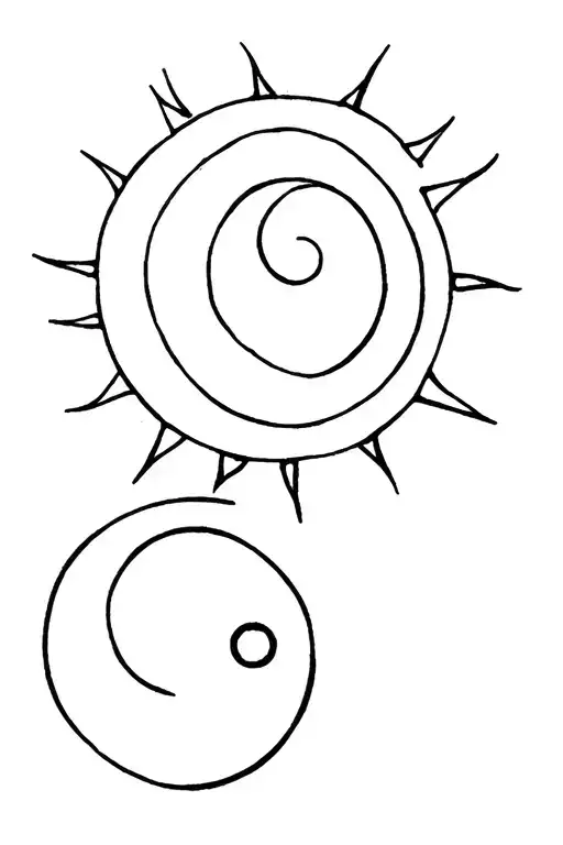 Semicolon Sun and moon tattoo design idea