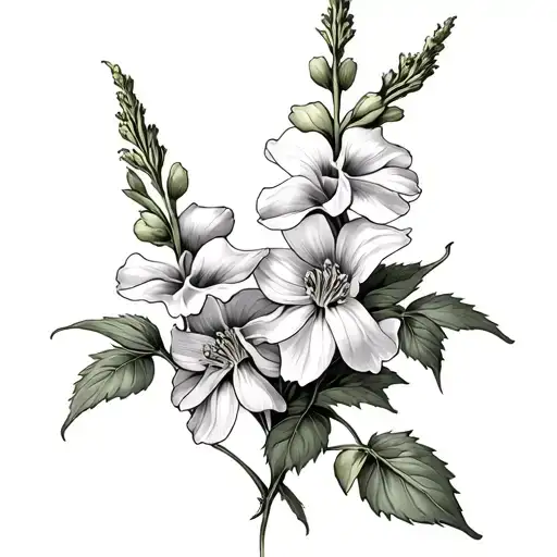 fox glove flowers with toad tattoo design idea