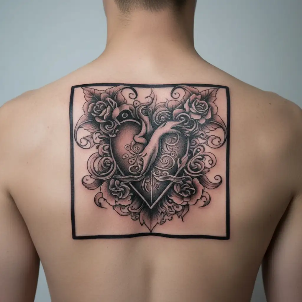 chest tatoo depresion anxiety overthinking and broken hearted tattoo design idea