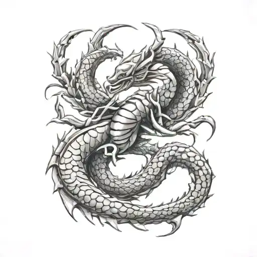 24.10.24 scorpion nad dragon tattoo design idea