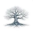tree with DNA strand as trunk tattoo design idea