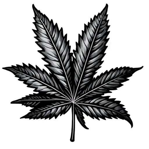 Weed leaf tattoo design idea