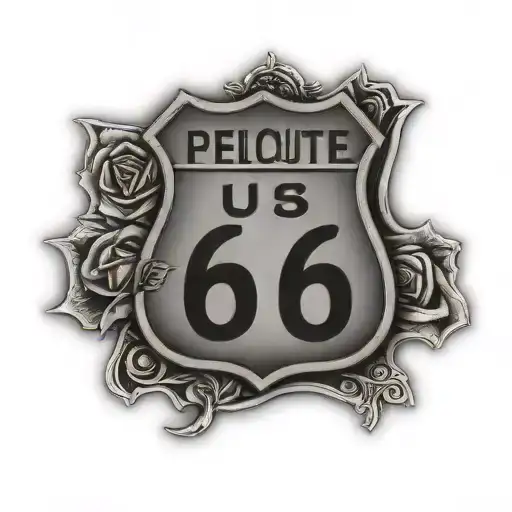 speedometre route 66 tattoo design idea