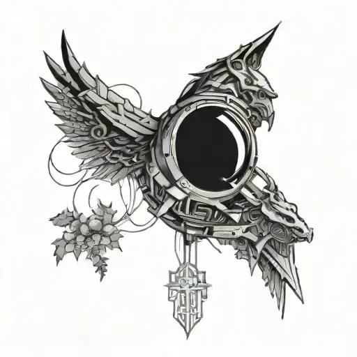 Cyberpunk Japanese tattoo design idea