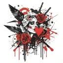 loss of freedom, personality decomposition, parting with the love of one’s life, a dark streak in life, mother’s health tattoo design idea