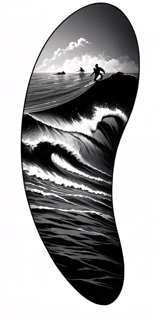 surf style tattoo design idea
