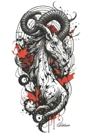 Capricorn zodiac signs tattoo design idea