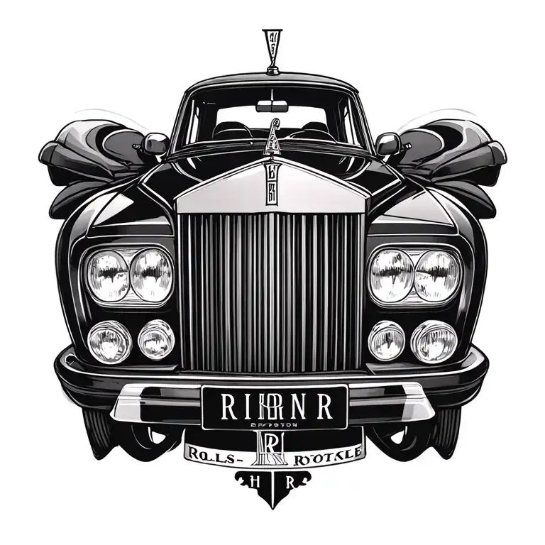 Rolls Royce Logo tattoo design just R R tattoo design idea