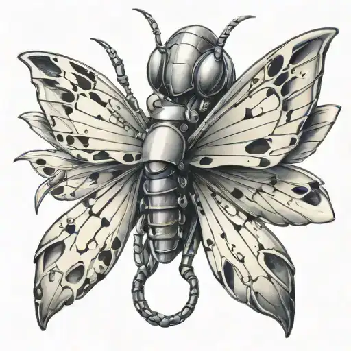 robot orchid mantis tattoo design idea