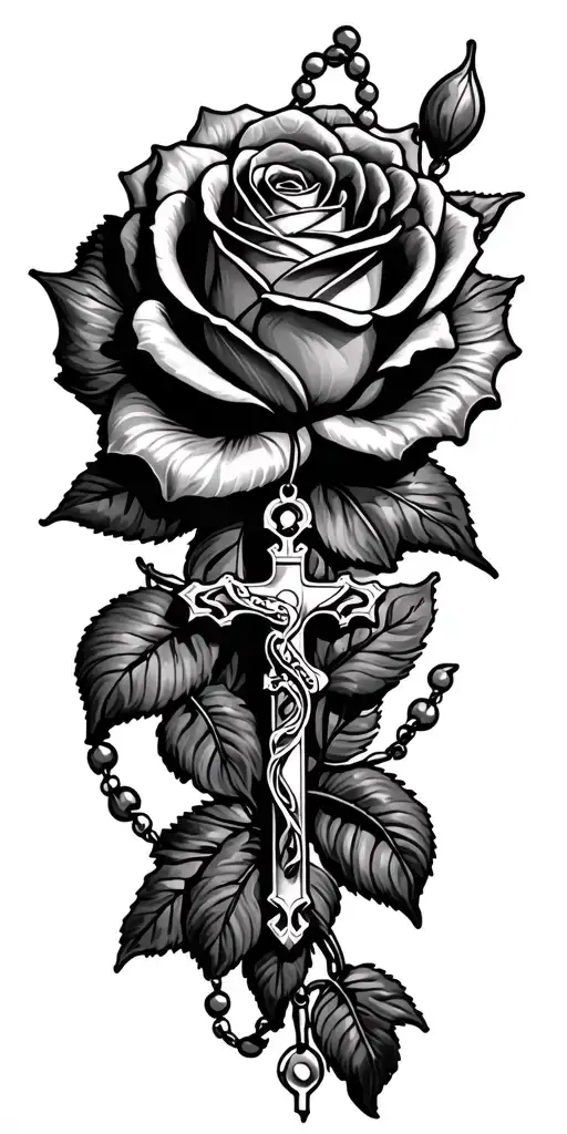 rosary tattoo design idea
