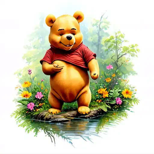 pooh woods tattoo design idea