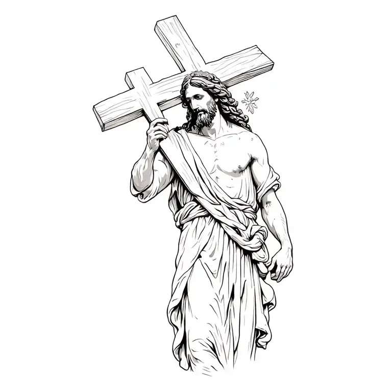 Jesus carrying the cross tattoo tattoo design idea