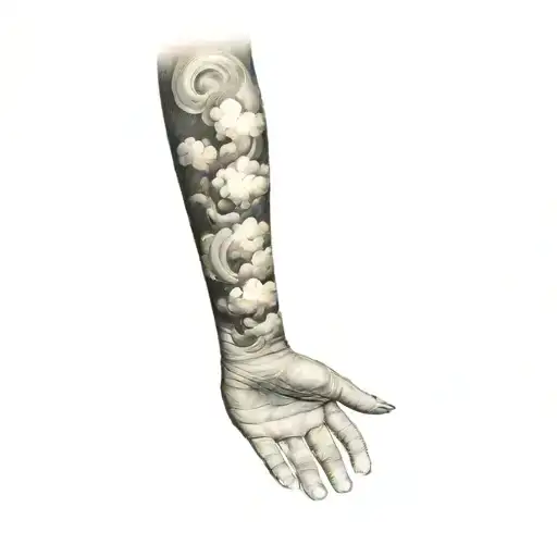 Coverup Clouds and Smoke tattoo design idea