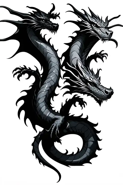 Dragon twin tattoo design idea