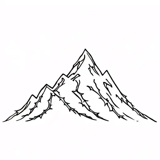 mountain, thorn, enso tattoo design idea