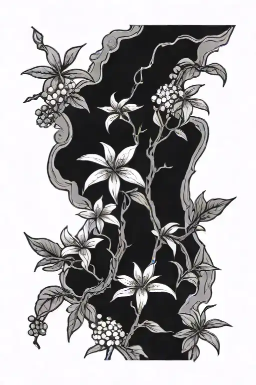 florida flag orange blossom tree tattoo design idea